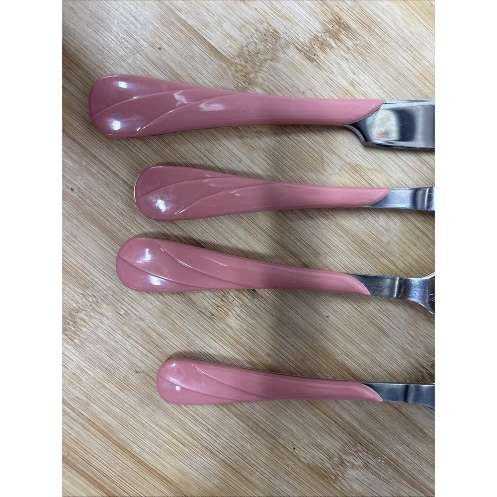 Retired Fiesta Flatware - Swirl Pattern Rose Pink 4-Piece Place Setting